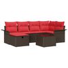 vidaXL Gartensofa-set mit Kissen mit Speicher 7 pcs Poly Rattan