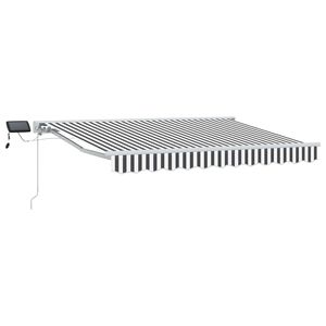 vidaXL Manueller Markisenrahmen mit LEDs Anthrazit und Wei&szlig; 2,5 x 2 m