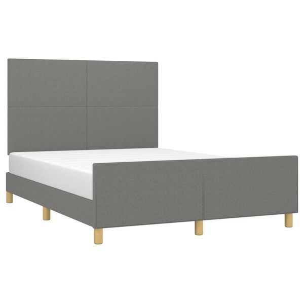 vidaXL Bettgestell ohne Matratze Dunkelgrau 140x190 cm Stoff