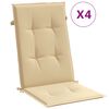 vidaXL Hochlehner-Auflagen 4 Stk. Melange Beige 120x50x4 cm Stoff