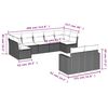 vidaXL 9-tlg. Garten-Sofagarnitur mit Kissen Grau Poly Rattan