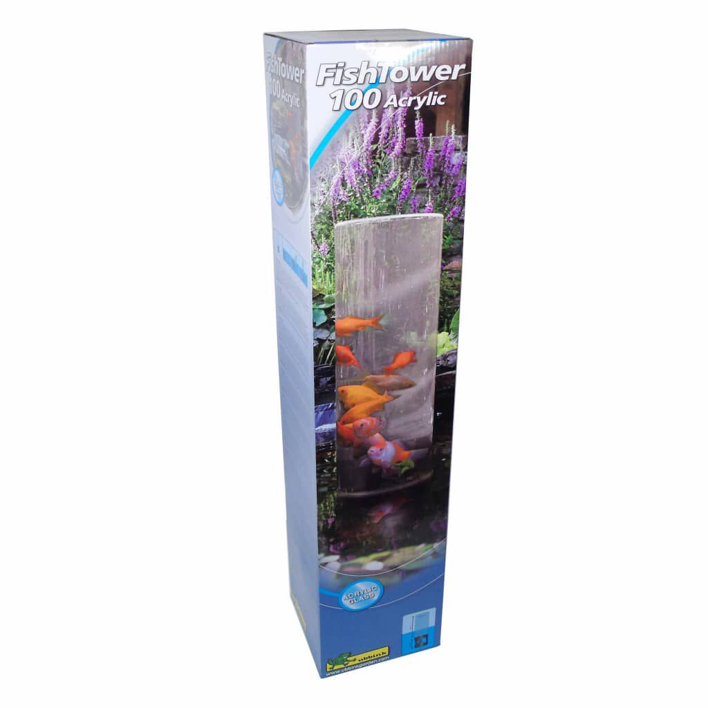 Ubbink Fischturm 100 Cm Acryl – Teichzubehör Zum Beobachten Von Fischen, Mit Sockel, Gesamthöhe 120 Cm, Transparent