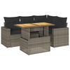 vidaXL 5-tlg. Garten-Sofagarnitur mit Kissen Grau Poly Rattan