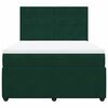vidaXL Boxspringbett mit Matratze Dunkelgr&uuml;n 160x200 cm Samt