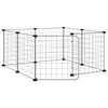 vidaXL 8-Panel-Haustierk&auml;fig mit T&uuml;r Schwarz 70x70x35 cm Stahl