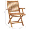 vidaXL Klappbare Gartenst&uuml;hle mit Kissen 8 Stk. Massivholz Teak