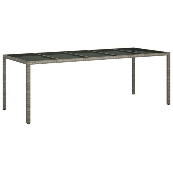 vidaXL 11-tlg. Garten-Essgruppe mit Kissen Grau Poly Rattan Glas