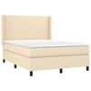 vidaXL Boxspringbett mit Matratze & LED Creme 140x190 cm Stoff