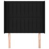 vidaXL Kopfteil mit Ohren Schwarz 93x16x118/128 cm Stoff