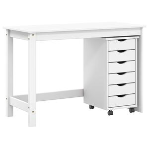 vidaXL Desk und Rolling Cabinet Set MOSS 2 stk. Wei&szlig;