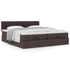 vidaXL Ottoman-Bett mit Matratzen Dunkelbraun 180x200 cm Stoff