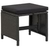 vidaXL 11-tlg. Garten-Essgruppe mit Auflagen Poly Rattan Schwarz