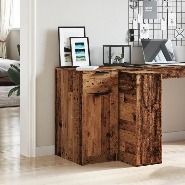 vidaXL B&uuml;roschrank Altholz-Optik 33x50x75 cm Holzwerkstoff