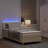 vidaXL LED Boxspringbett mit Matratze mit LED Creme 90 x 200 cm Stoff