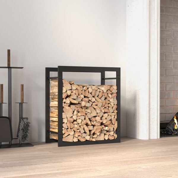 vidaXL Brennholzregal Mattschwarz 50x28x56 cm Stahl