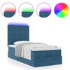 vidaXL Ottoman-Bett mit Matratzen & LEDs Dunkelblau 90x200 cm Samt