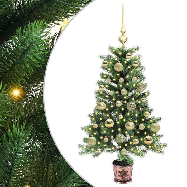 vidaXL Weihnachtsbaum mit 150 LEDs mit St&auml;nder Gr&uuml;n 90 cm PE
