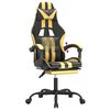 vidaXL Gaming-Stuhl mit Fu&szlig;st&uuml;tze Schwarz und Golden Kunstleder