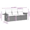 vidaXL 3-tlg. Garten-Sofagarnitur mit Kissen Braun Poly Rattan