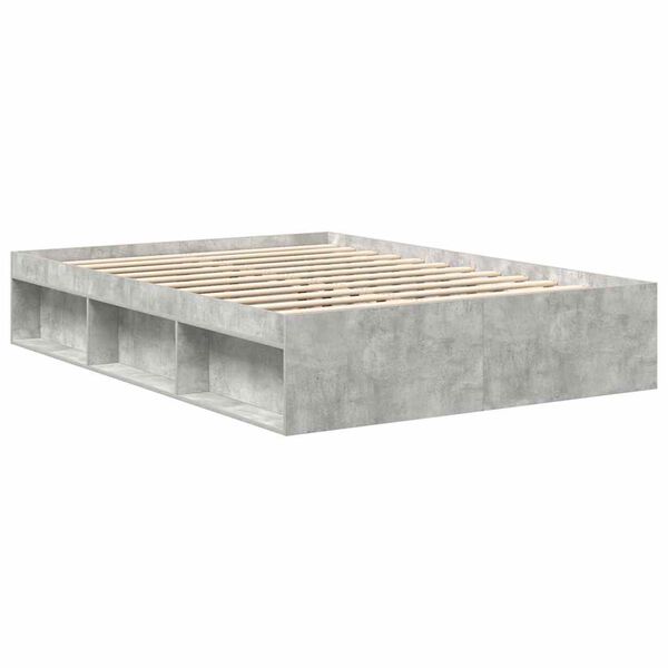 vidaXL Bettgestell Betongrau 120x190 cm