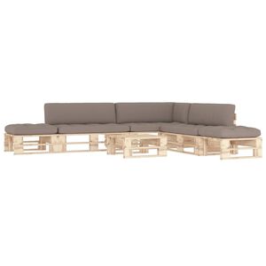 vidaXL 6-tlg. Paletten-Lounge-Set mit Kissen Impr&auml;gniertes Kiefernholz