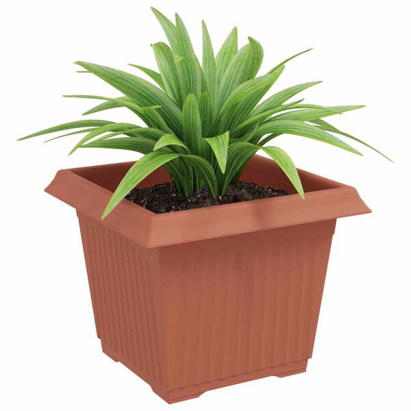 vidaXL Quadratischer Blumentopf 6 pcs Ziegelrot 23 x 23 x 17,5 cm