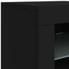 vidaXL Sideboard mit LED-Leuchten Schwarz 142,5x37x67 cm