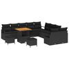 vidaXL Garten-Sofa-Set mit Kissen mit Speicher 13 pcs Schwarz