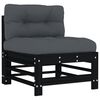 vidaXL 6-tlg. Garten-Lounge-Set mit Kissen Schwarz Massivholz