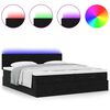vidaXL Ottoman-Bett mit Matratzen & LEDs Schwarz 200x200 cm Samt