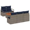 vidaXL Gartensofa-set 6 stk. Grau Poly-Rattan