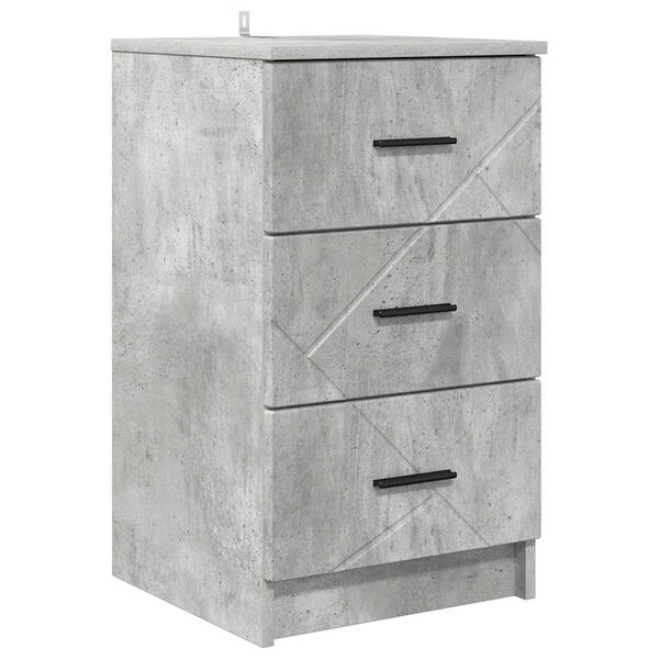 vidaXL Nachttisch Betongrau 38 x 38 x 66 cm Holzwerkstoff
