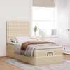 vidaXL Ottoman-Bett mit Matratze Creme 100x200 cm Stoff