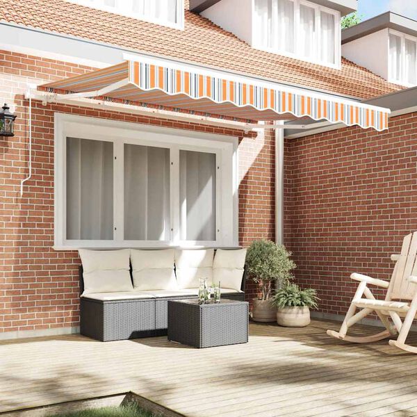 vidaXL Einziehbare Markise Mehrfarbig 350 x 200 cm Stoff