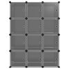 vidaXL Regalsystem mit 12 Würfeln und Türen Schwarz PP