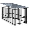 vidaXL Outdoor-Hundezwinger mit Dach Stahl 7,51 m&sup2;