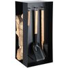 Esschert Design Holzlager Kaminbesteck Schwarz Stahl FF407