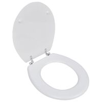 vidaXL Toilettensitz MDF Deckel Schlichtes Design Weiß