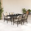 vidaXL 5-tlg. Garten-Essgruppe mit Kissen Braun Poly Rattan