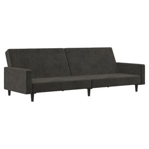 vidaXL Schlafsofa 2-Sitzer Dunkelgrau Samt