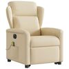 vidaXL Elektrischer Massagesessel mit Aufstehhilfe Creme Stoff