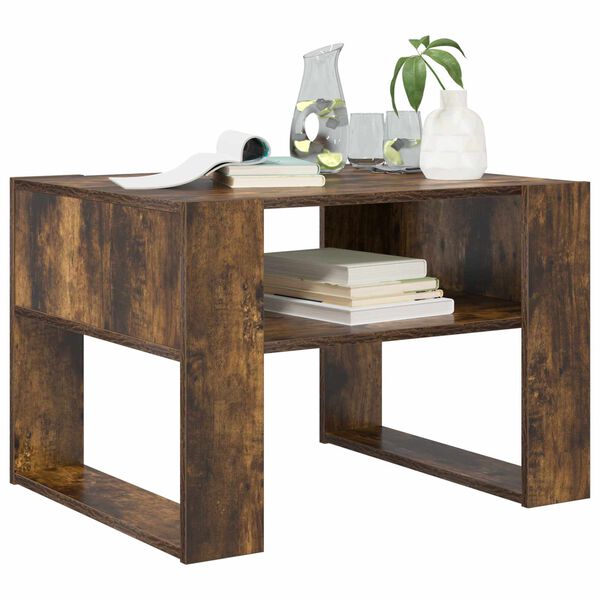 vidaXL Couchtisch Ger&auml;ucherte Eiche 66 x 53 x 45 cm Holzwerkstoff