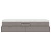 vidaXL Aufbewahrungsbett mit Matratze Taupe 100 x 200 cm Polyester