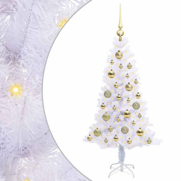 vidaXL K&uuml;nstlicher Weihnachtsbaum Wei&szlig; 120 cm PVC und Stahl