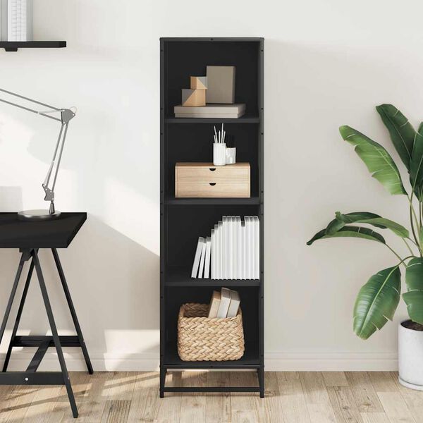 vidaXL B&uuml;cherregal Schwarz 40x35x139 cm Holzwerkstoff
