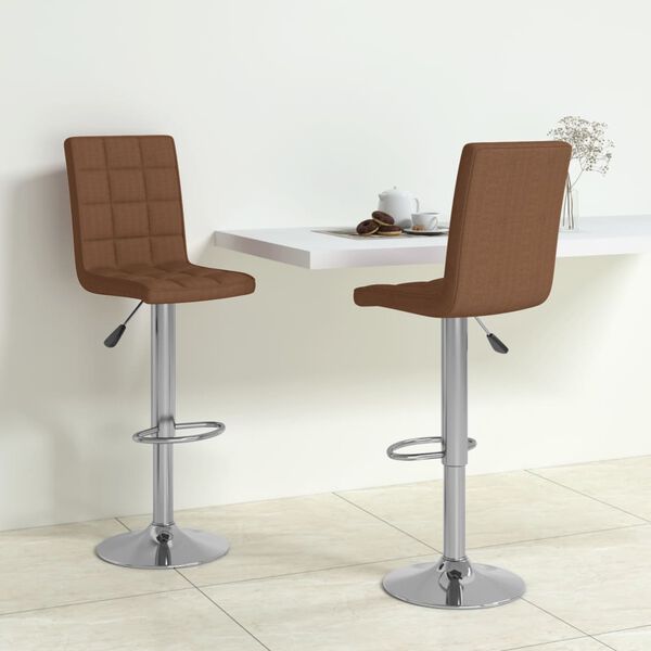 vidaXL Barhocker 2 Stk. Braun Stoff