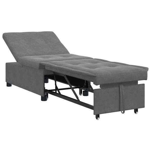 vidaXL Pull-Out Schlafsofa Dunkelgrau 194 x 67 x 82 cm Mikrofaser