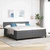 vidaXL LED Boxspringbett Hellgrau und Wei&szlig; 200 x 200 cm Cordstoff