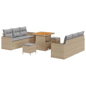vidaXL Garten-Sofa-Set 9 pcs Beige Poly-Rattan