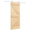 vidaXL Schiebet&uuml;r Nat&uuml;rlich und Wei&szlig; 80 x 210 cm Massives Kiefernholz
